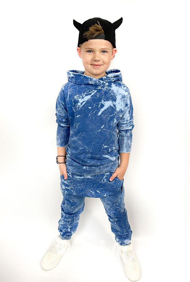 Splash acid wash mikina blue  *Despacito*