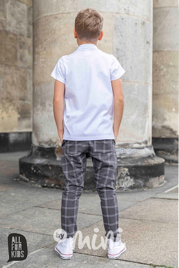 Elegant kalhoty - steel karo