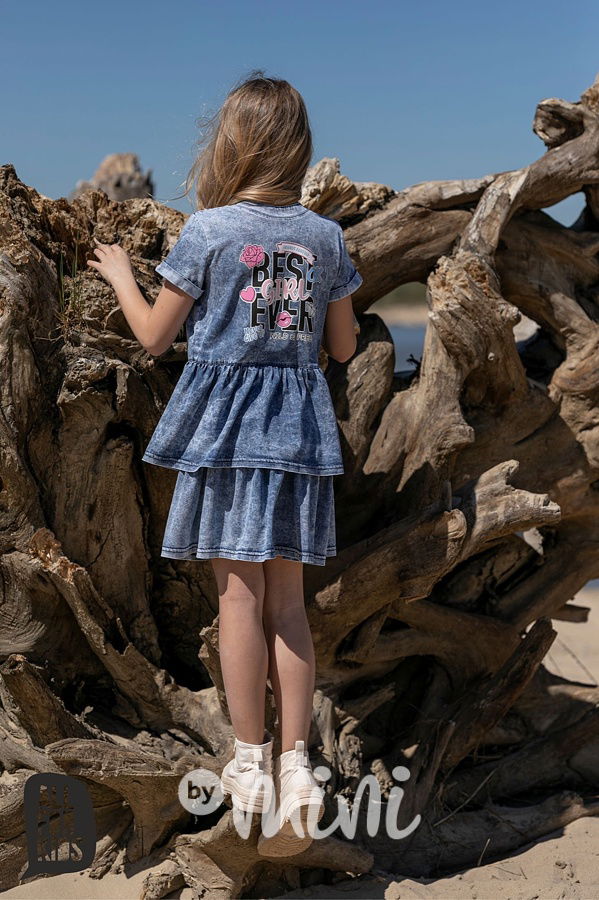 Soft jeans volánové šaty *AFK*