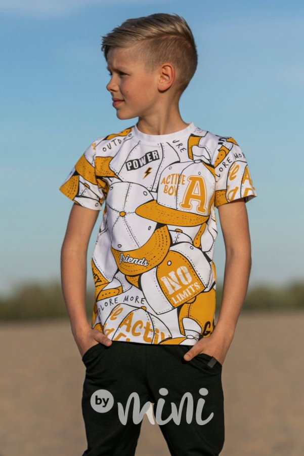 Active boy triko mustard/white