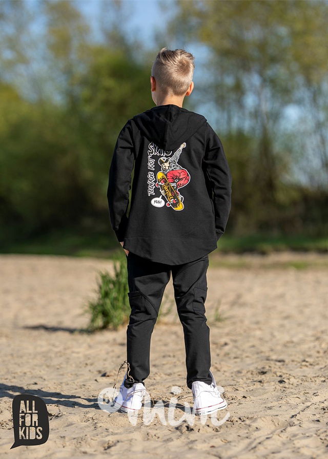 Jogger bavlněné tepláky s kapsami - černé