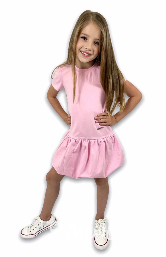 Sweet pink šaty s balonovou sukní - krátký rukáv