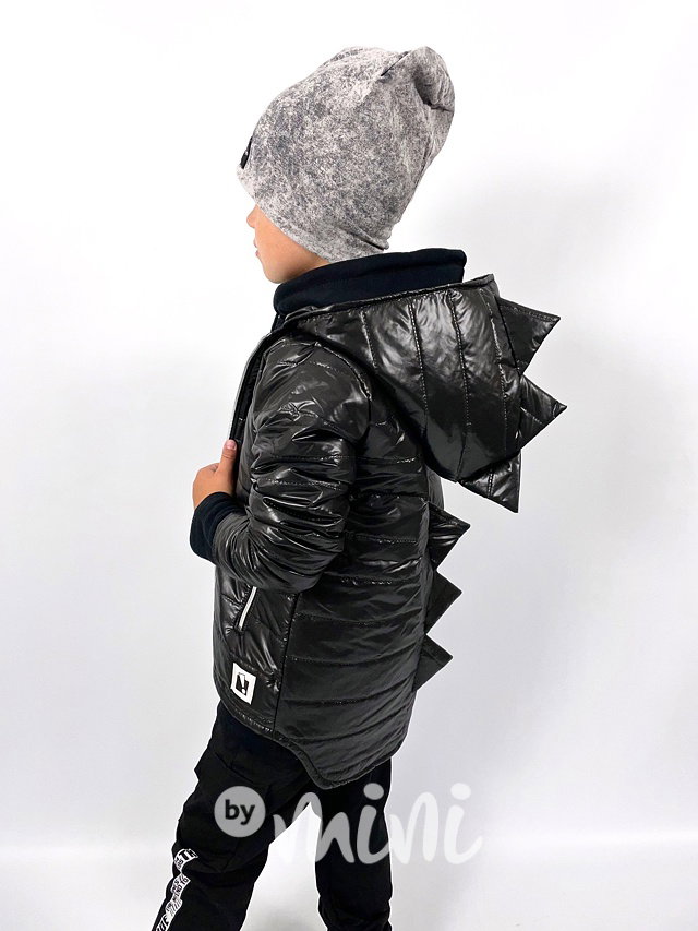 Prošívaná long bunda DINO - černá