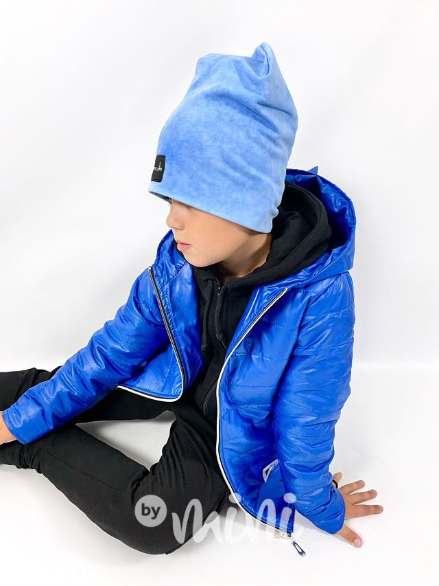 Prošívaná long bunda DINO - modrá