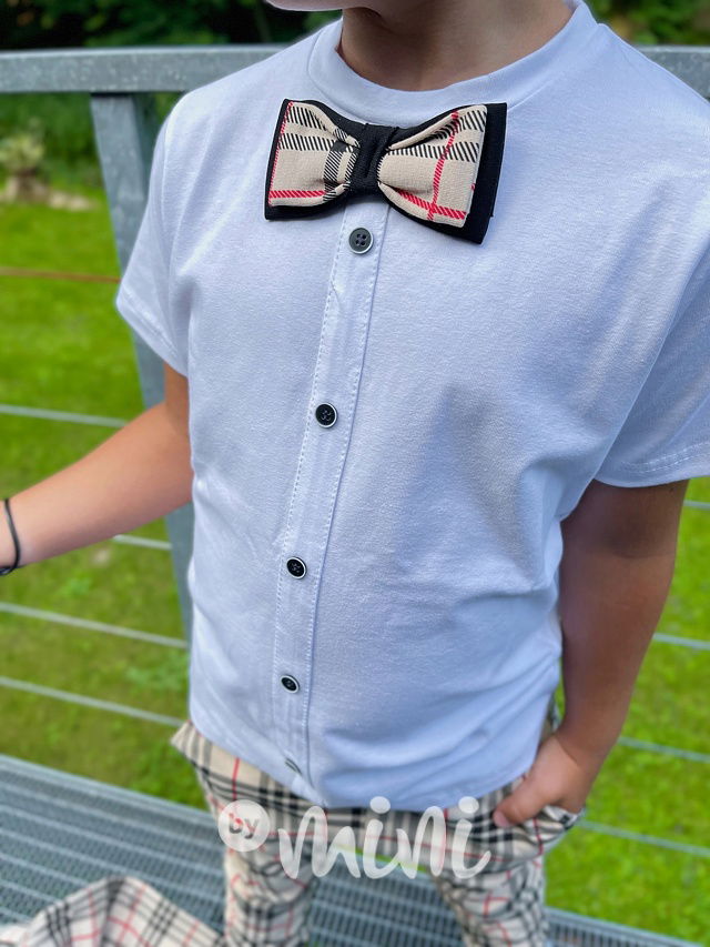 Chlapecké triko alá košile London style motýlek