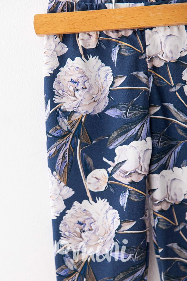 Midnight peony soft cotton legíny *Lily Grey*