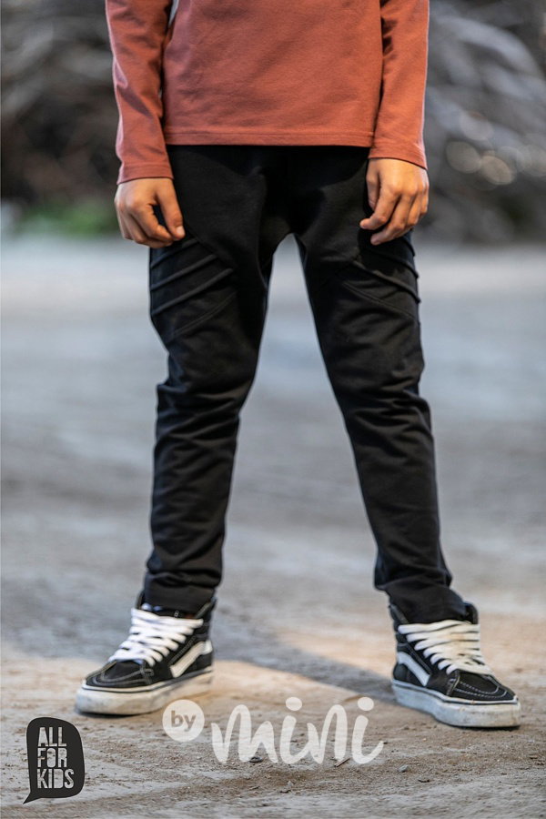 Černé biker jogger kalhoty