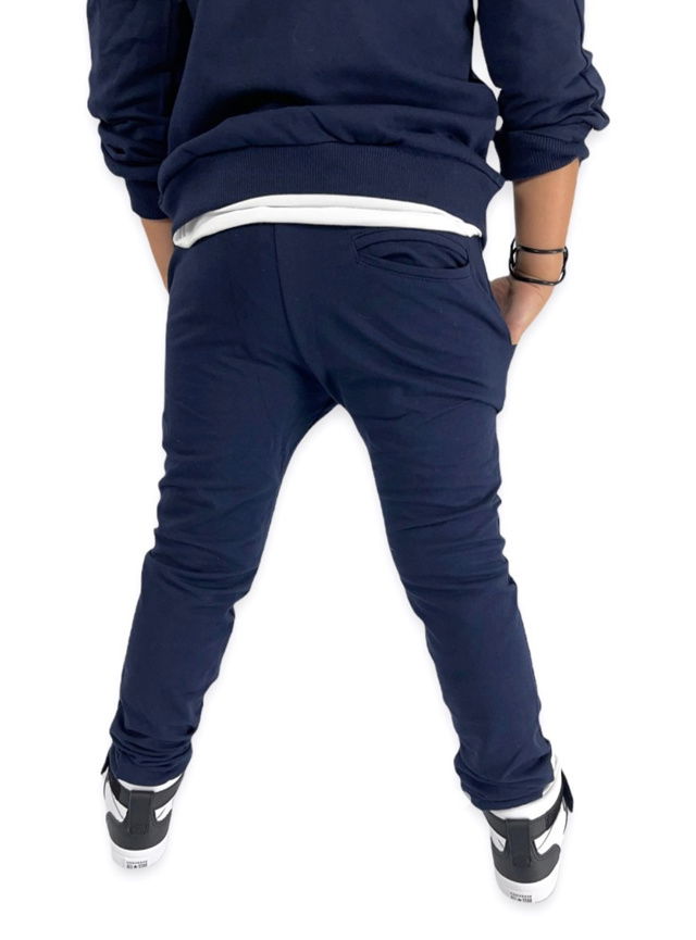 Elegant pants s knoflíčky navy