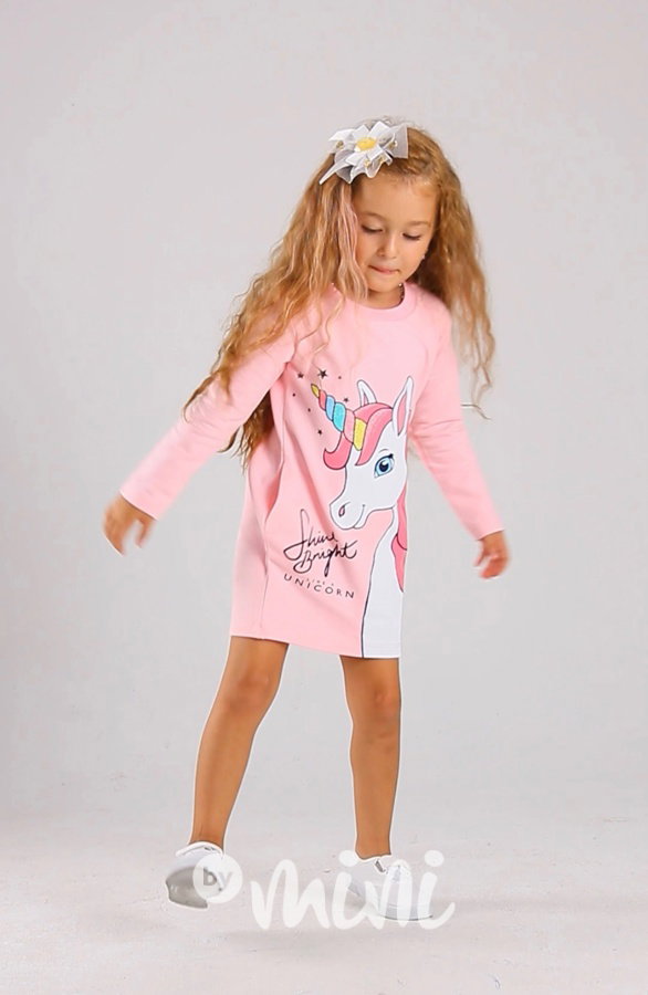 UNICORN mikinová tunika - pink