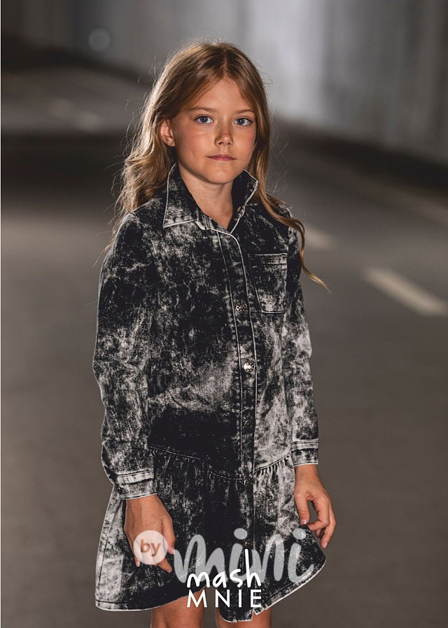 Jeans acid wash black šaty *MashMnie*