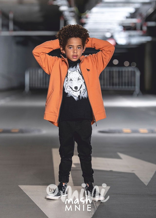 WOLF mikina zip orange *MashMnie*