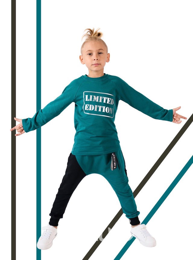 TERMO baggy tepláky black/dark petrol