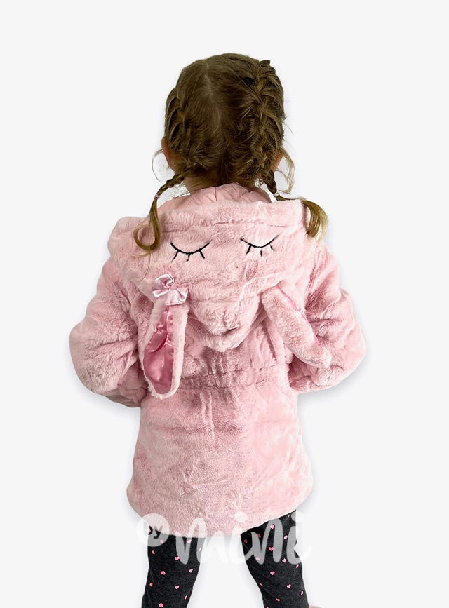 Bunny chlupatý kabátek s podšívkou - růžový