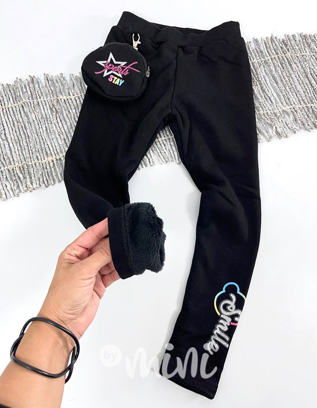 SUPER termo legíny s karabinou black