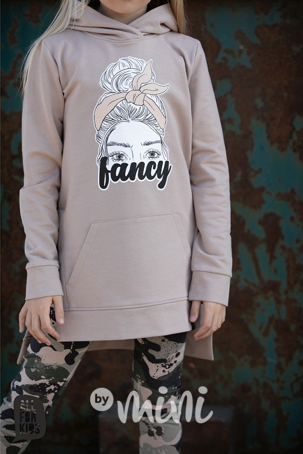 Fancy mikinová tunika beige