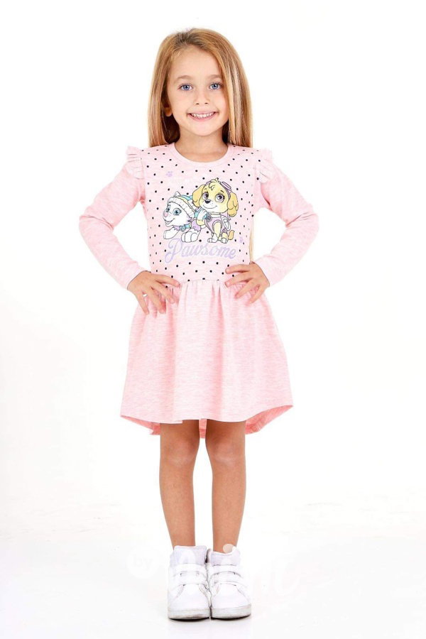 Pawsome šaty tlapková patrola pink melange