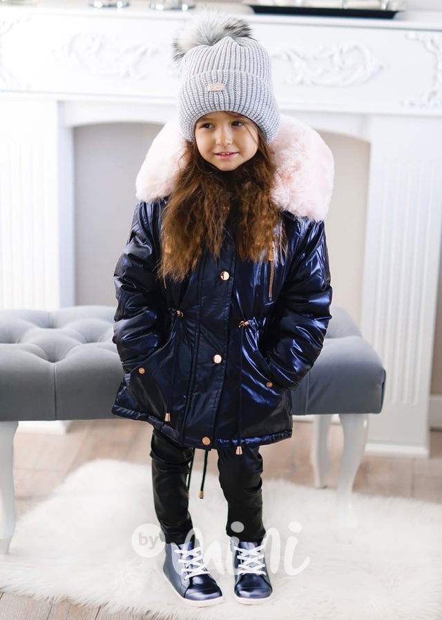 Zimní parka liquid navy & pink