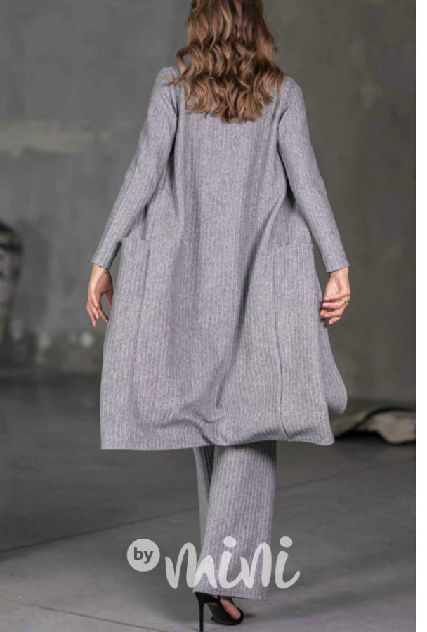 BOPOCO dlouhý kardigan grey