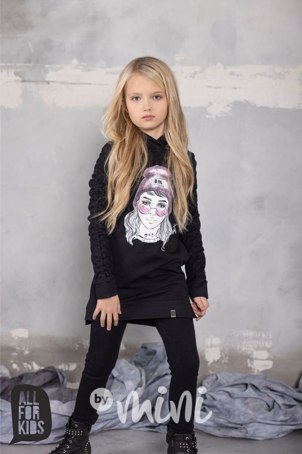 Žebrované stretch legíny black