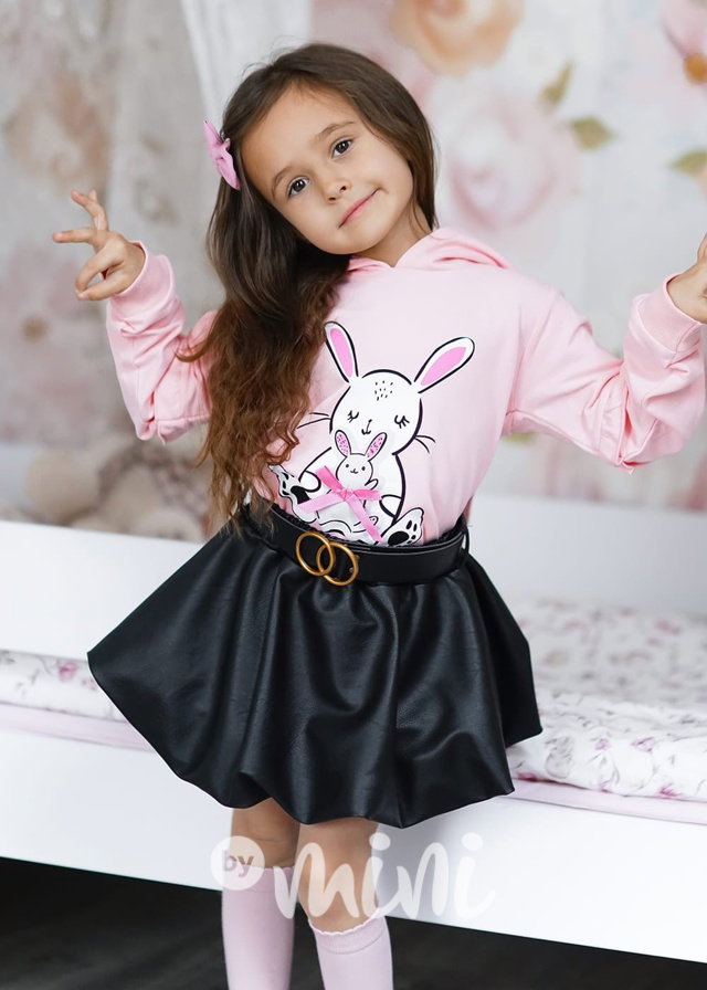 Bunny ouškatá mikina pink