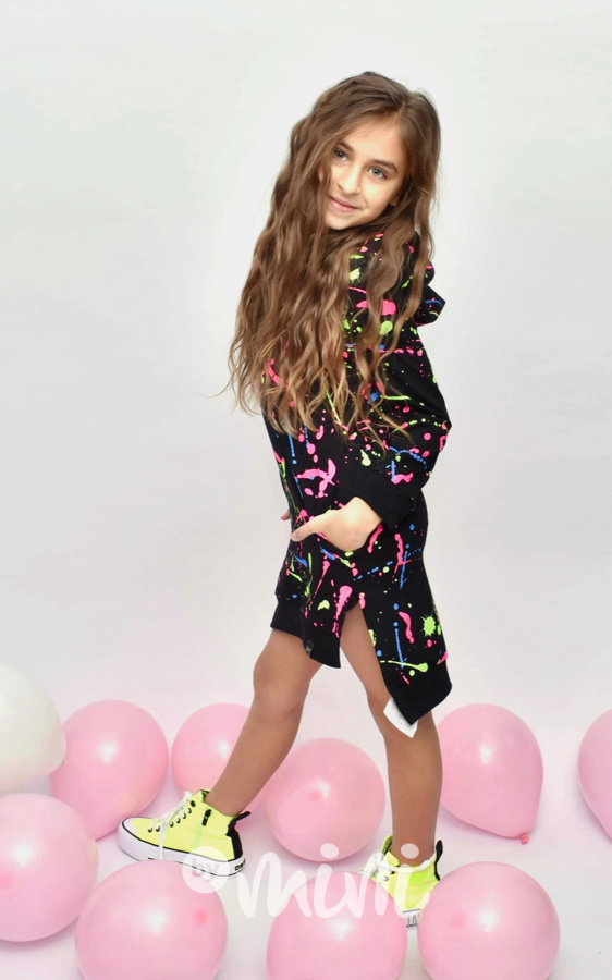 Neon splash hoodie mikinová tunika
