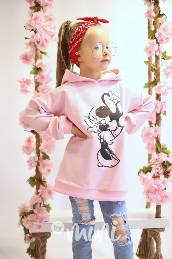 Minnie hoodie tunika barbie pink