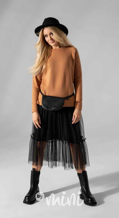 Svetrové šaty beige/black