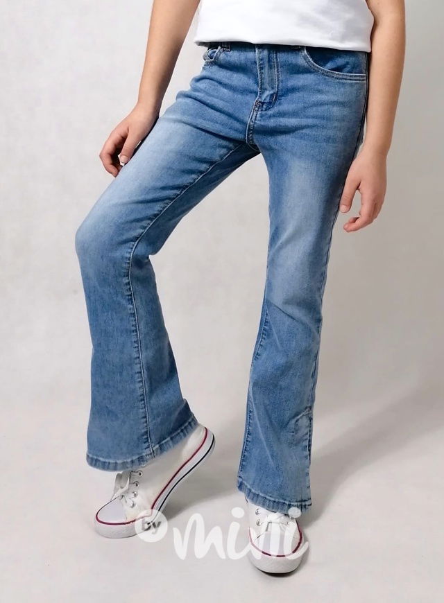 Jeans zvonáče s rozparkem