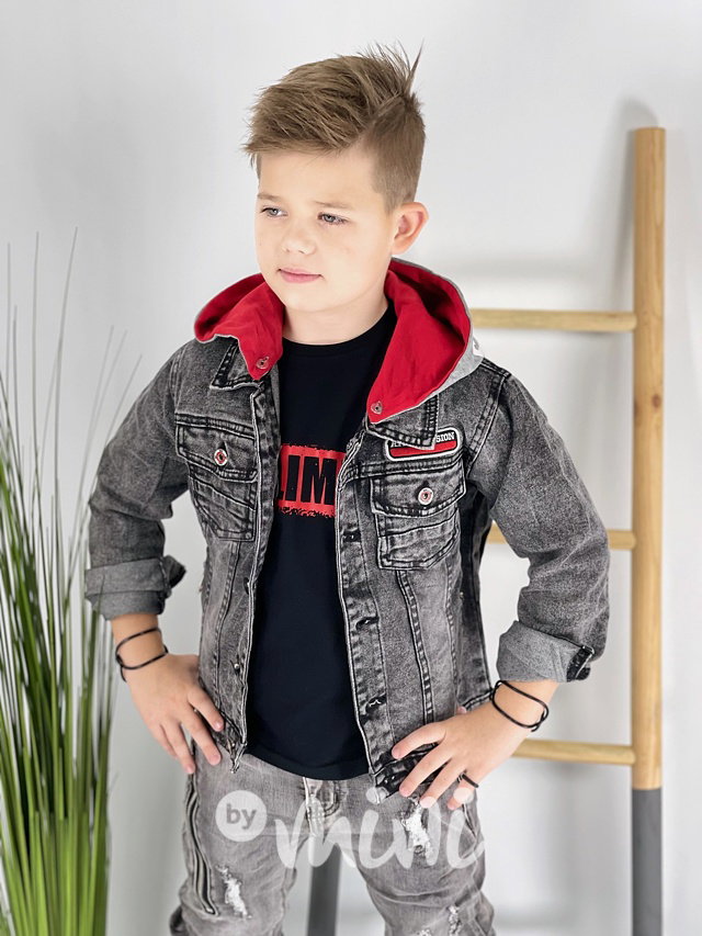 Black jeans hoodie bunda s kapucí