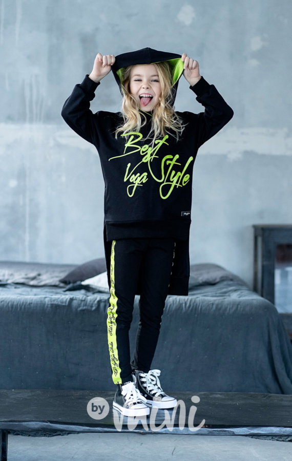 Voga atypická mikinová tunika black/neon