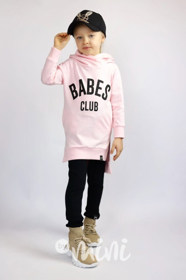 BABES hoodie mikinová tunika sweet pink