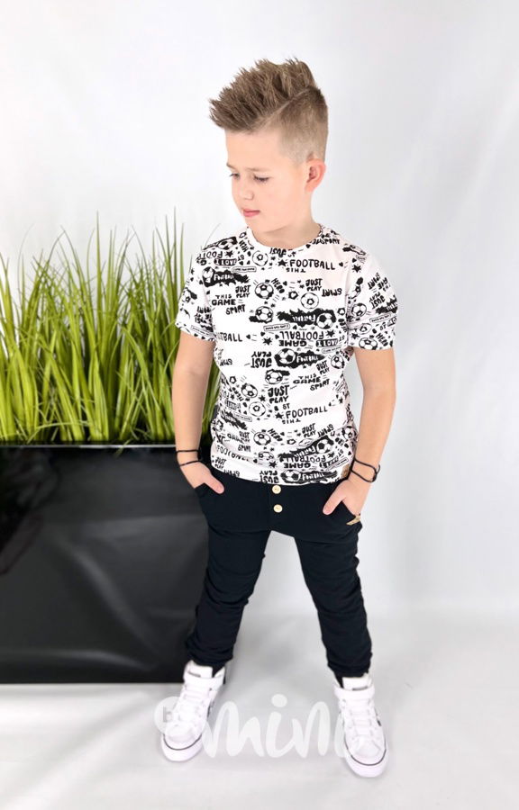 Jogger kalhoty s knoflíčky černé