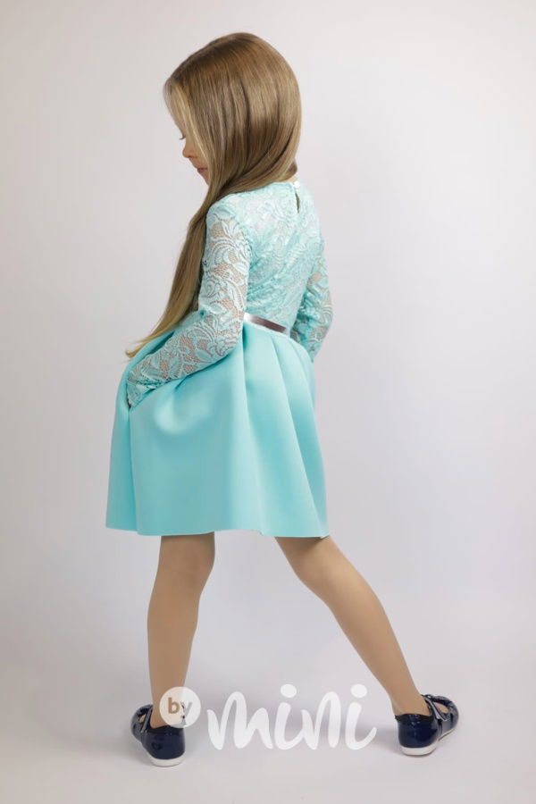 Luxury tyrkys dress - slavnostní dívčí šaty