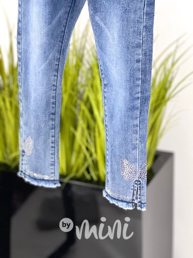Stretch jeans s kamínky