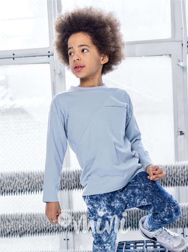 Longsleeve triko WOLF SOUL blue *MashMnie*