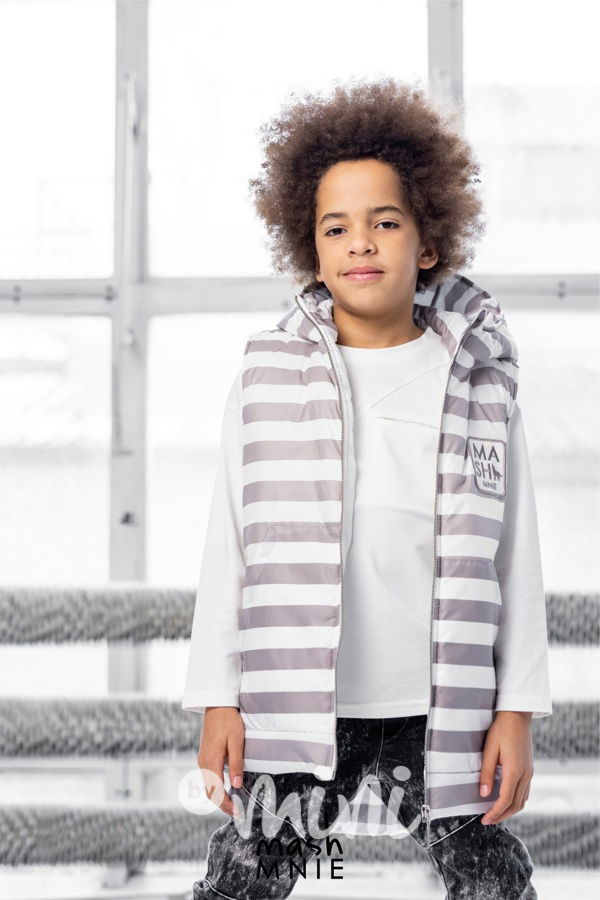 Pruhovaná vesta WOLF SOUL beige *MashMnie*