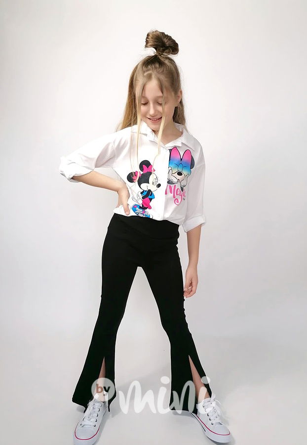 Černé stretch zvonáče s rozparkem