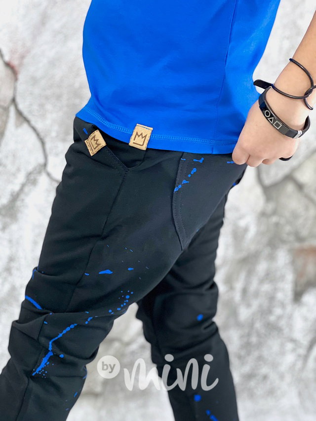 Blue splash černé jogger tepláky