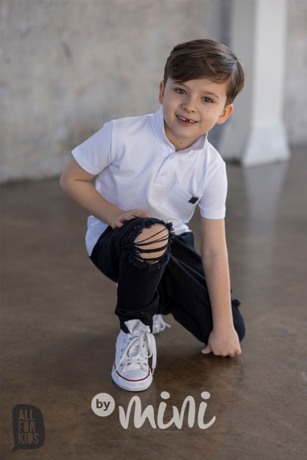 AFK polo triko s knoflíčky bílé