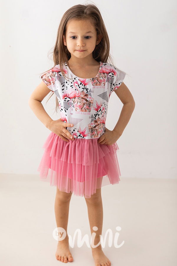 Lily Grey šaty s tylem Millennium Flamingo