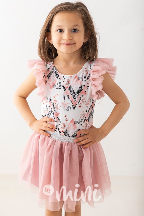 Pudder pink tylová tutu sukně Lily Grey