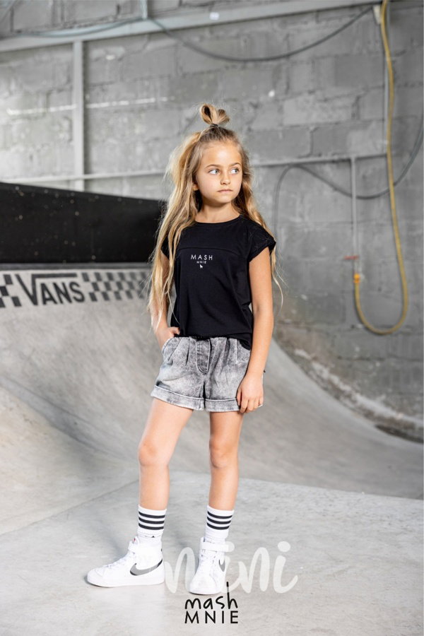 Mash Mnie soft jeans shorts black