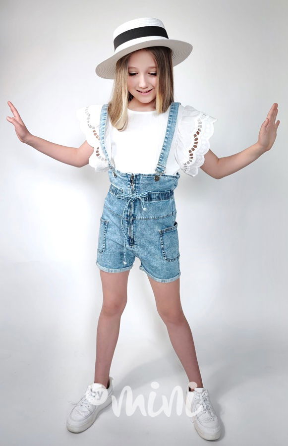 Fashion lacláčové kraťasy jeans blue