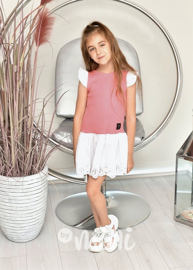 Pudder pink & White letní šaty *TOP*