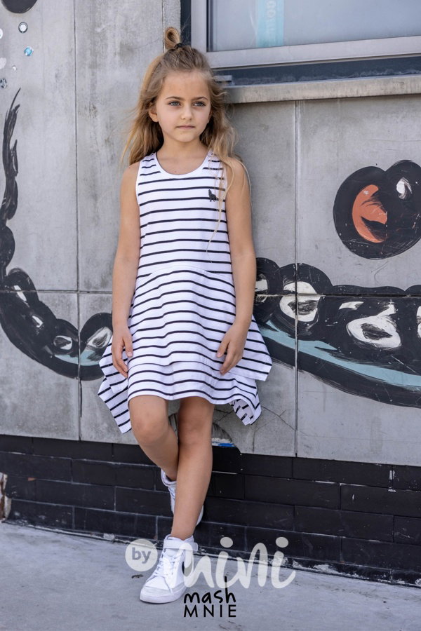 Mash Mnie maxi točivé šaty white/black