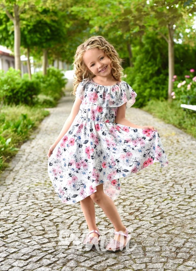Daisy maxi točivé hispánské šaty white