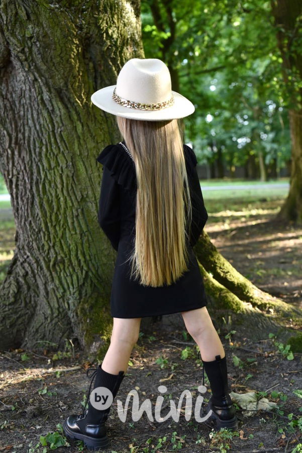 Žebrované stretch šaty s kabelkou černé