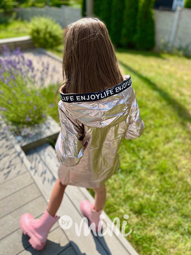 Rose metalická přechodová bunda/kabátek