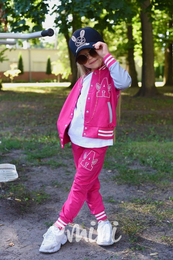 ANGEL bomber baseball mikina malinová