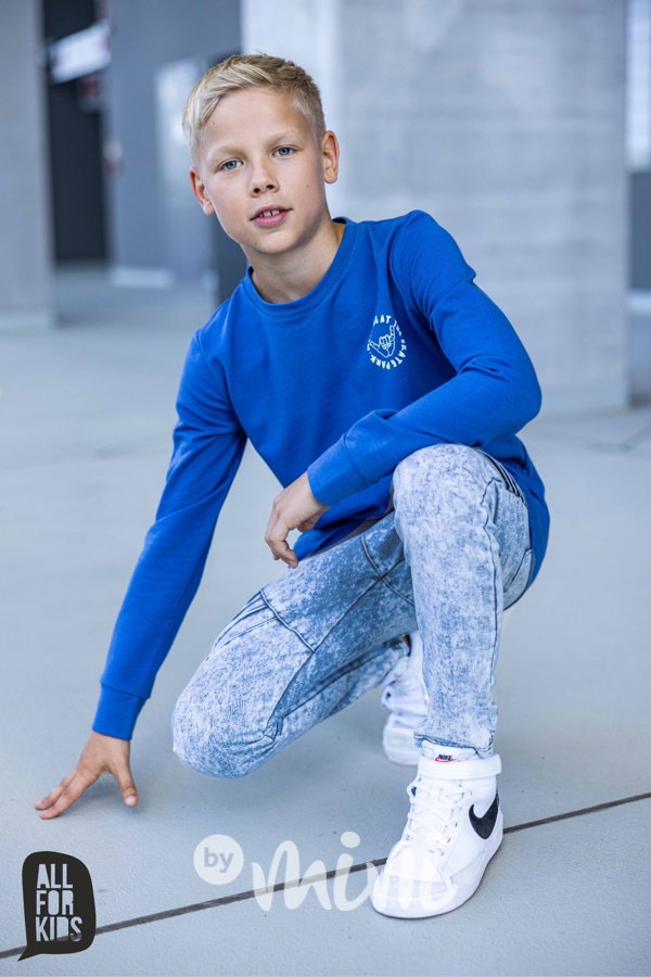 AFK biker blue jeans kalhoty